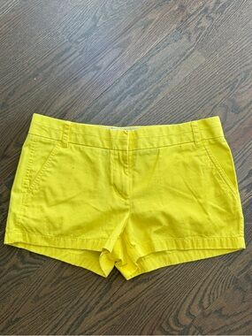 J. Crew Yellow Women's Casual Cotton Blend Shorts